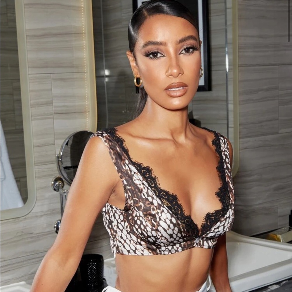 Brown/ black bralette top